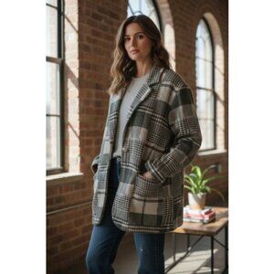 BARRIE STEPHENS Gray Flannel Blazer Jacket Ladies Size 14